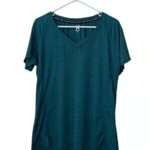 Game Time V-Neck Teal Athletic Shirt Size 2X EUC #M-009